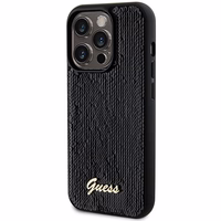 Guess Sequin Script Metal dėklas telefonui iPhone 13 Pro Max - juodas