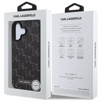 Karl Lagerfeld Hot Stamp MagSafe iPhone 16 Plus dėklas - juodas