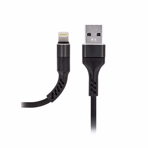 "Maxlife MXUC-01" USB - "Lightning" kabelis 1,0 m 2A juodas nailonas