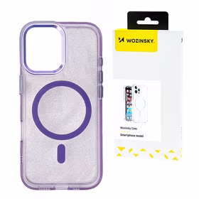 Wozinsky Blizgus dėklas su Magnetiniu MagSafe Samsung Galaxy S25 Ultra - violetinis su blizgučiais