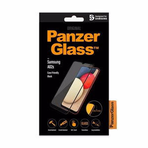 PanzerGlass E2E Super+ antibakterinis apsauginis stiklas Samsung Galaxy A02s - su juodu rėmeliu