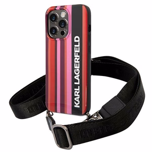 Karl Lagerfeld KLHCP14XSTSTP iPhone 14 Pro Max 6.7 "kietas dėklas rožinis / rožinis Spalvotos Juostelės Dirželis
