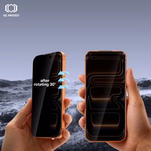 Tel Protect Dust-Free Easy Fit Privacy Titan grūdintas stiklas skirtas Iphone 16 Pro/17 juodas
