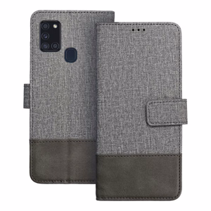 Dėklas telefonui (m) GOMMA Book SAMSUNG A21s - pilkas (m)