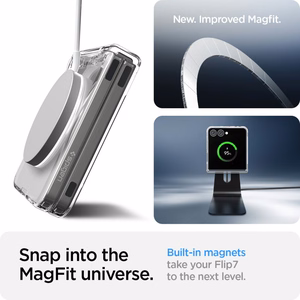 Чехол Spigen AirSkin Mag MagSafe для Samsung Galaxy Z Flip 7 - прозрачный и белый