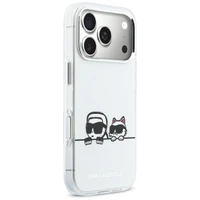 Karl Lagerfeld IML Karl & Choupette Peekaboo Logo MagSafe Case for iPhone 17 Pro Max - White