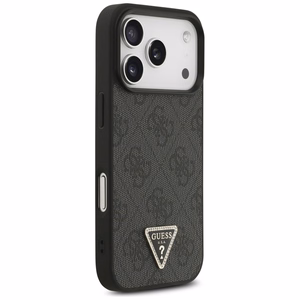 Guess Odinis 4G Trikampio Strass Magnetinis dėklas telefonui iPhone 17 Pro - juodas