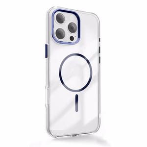Skaidrus Thin Mag dėklas iPhone 17 Pro 6,3", mėlynas