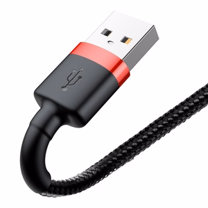 USB Lightning laidas Baseus Cafule 1,5A 2 m (juodas ir raudonas)