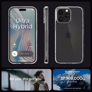 Spigen Ultra Hybrid dėklas telefonui iPhone 15 Pro - skaidrus matinis