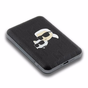 Karl Lagerfeld Magnetinis indukcinis Išorinė baterija KLPB5FPGKSKCHK 16W 5000mAh juoda/juoda Karl&Choupette Head Pin