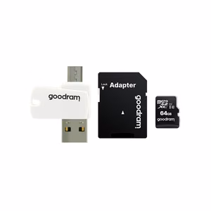 GOODRAM кардридер USB A + Micro USB ALL IN ONE M1A4 + карта памяти micro SD 64GB с адаптером SD