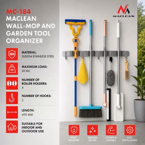 Maclean MC-184 – sieninis įrankių laikiklis, plieninis, su kabliukais, iki 20 kg, plotis 49 cm