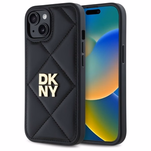 DKNY Quilted Stack Logo dėklas telefonui iPhone 14 - juodas