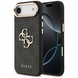 GUESS dėklas telefonui IPHONE 17 Air GUHCP17M4GMGCGR (PU dėklas su dideliu 4G klasikiniu logotipu) auksinis juodas