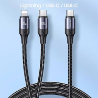 USAMS Laidas U71 USB-C/ Lighning na USB-C1,2m 100W PD Fast Charge juodas/black SJ550USB01(US-SJ550)