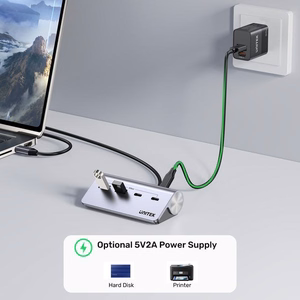 UNITEK aliuminio USB-C šakotuvas 2x USB-A 2x USB-C 5Gbps