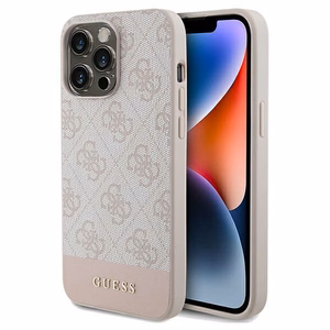 Guess 4G Stripe Collection dėklas iPhone 14 Pro - rožinis