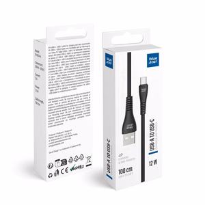 Blue Star laidas USB A - USB C 2A 12W 1m PJ-DG4-A juodas