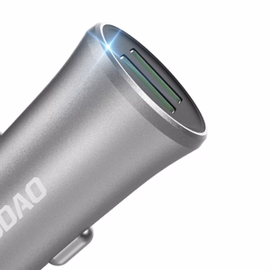 Dudao išmanus automobilinis įkroviklis 3.4A 2x USB sidabrinis (R6S silver)