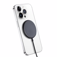 Crong MagSpot belaidis įkroviklis – Aluminum MagSafe 15W Inductive įkroviklis (Graphite)