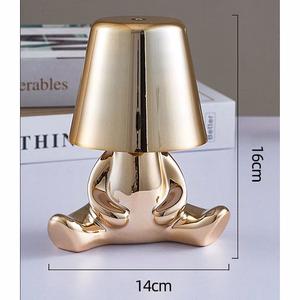 Stalo lempa prie lovos GOLD MAN Art Deco sėdinti (versija 7) MLTL