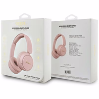 Guess belaidės ausinės BT HEADPHONES SCRIPT METAL LOGO rožinės
