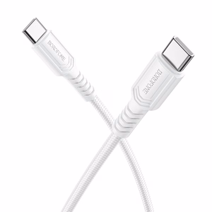 USB kabelis Borofone BX116 60W USB-C to USB-C 1.0m baltas