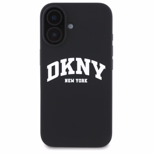 DKNY silikoninis baltas su logotipu Magnetinis dėklas telefonui iPhone 16 - juodas