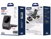 JELLICO belaidis įkroviklis 3in1 W25 15W juodas