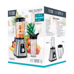 EASY EXPERT GO trintuvas, 1300 W, 1,5 l stiklinis indas ir 600 ml kelioninis puodelis