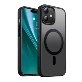 Etteri matinė magnetinė dėklas telefonui iPhone 12 / 12 Pro 6,1" juoda