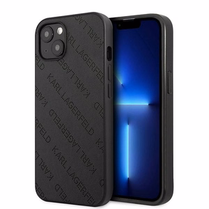 Karl Lagerfeld KLHCP13SPTLK iPhone 13 mini 5,4 "juodas kietas dėklas Perforuotas Allover