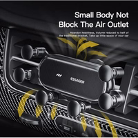 Automobilinis laikiklis Essager "Gravity v2" juodas (nemagnetinis / oro grotelės)