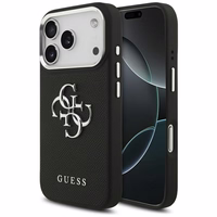 Guess Grained Big 4G Classic Logo dėklas telefonui iPhone 17 Pro - juodas
