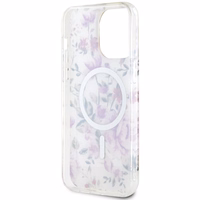 Guess GUHMP14XHCFWST iPhone 14 Pro Max 6.7" skaidrus kietas dėklas Flower Magnetinis