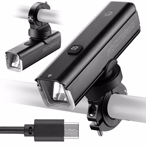 Rockbros 24610002001 priekinis dviračio žibintas 1000 lm + USB-C - USB-A laidas - juodas