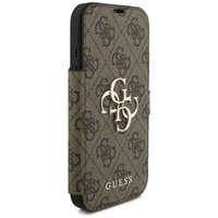Guess Book 4G Metal Logo dėklas telefonui iPhone 17 Pro - rudas