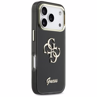 Guess IML 4G Script Metal dėklas for iPhone 17 Pro - juodas