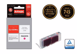 Activejet ACC-551MN – purpurinio rašalo kasetė, pakeičia Canon CLI-551M, 15 ml, Supreme