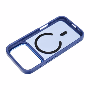 Dėklas, skirtas iPhone 18 Pro / 17 Pro: Forcell F-Protect Smoke Hybrid Premium, suderinamas su MagSafe, spalva – jūrinė mėlyna