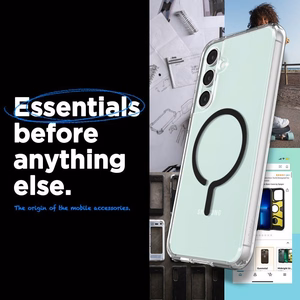 Spigen Ultra Hybrid OneTap Ring magnetinis dėklas telefonui su MagSafe Samsung Galaxy S23 FE - skaidrus juodas