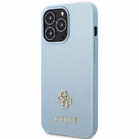 Guess Saffiano 4G Small Metal Logo Case for iPhone 13 Pro / 13 - Blue
