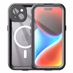 Atsparus vandeniui dėklas SHELLBOX DOT suderinamas su MagSafe IPHONE 15 juodas