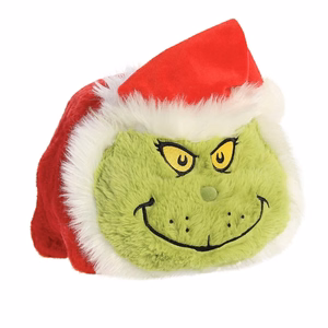 Grinch Spudsters Kalėdų Senelio kostiumu vilkintis pliušinis žaislas-pagalvėlė, 25 cm