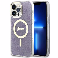 Guess GUHMP14XH4STU iPhone 14 Pro Max 6.7" violetinis kietas dėklas 4G Magnetinis