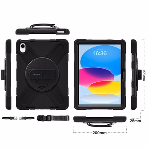 Sustiprintas dėklas Crong Defender Plus, skirtas iPad 11 col. (A16, 2025) ir iPad 10,9 col. (2022), juodas