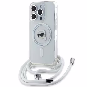 Karl Lagerfeld Crossbody IML Karl Head Magnetinis dėklas telefonui iPhone 15 Pro Max - permatomas