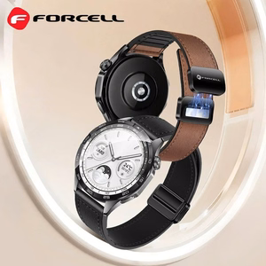 FORCELL F-DESIGN FS20 magnetinis ekologiškos odos dirželis SAMSUNG laikrodžiui 22 mm rudas spalvos