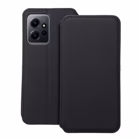 DUAL POCKET knygos tipo dėklas telefonui XIAOMI Redmi Note 12 5G juodas
